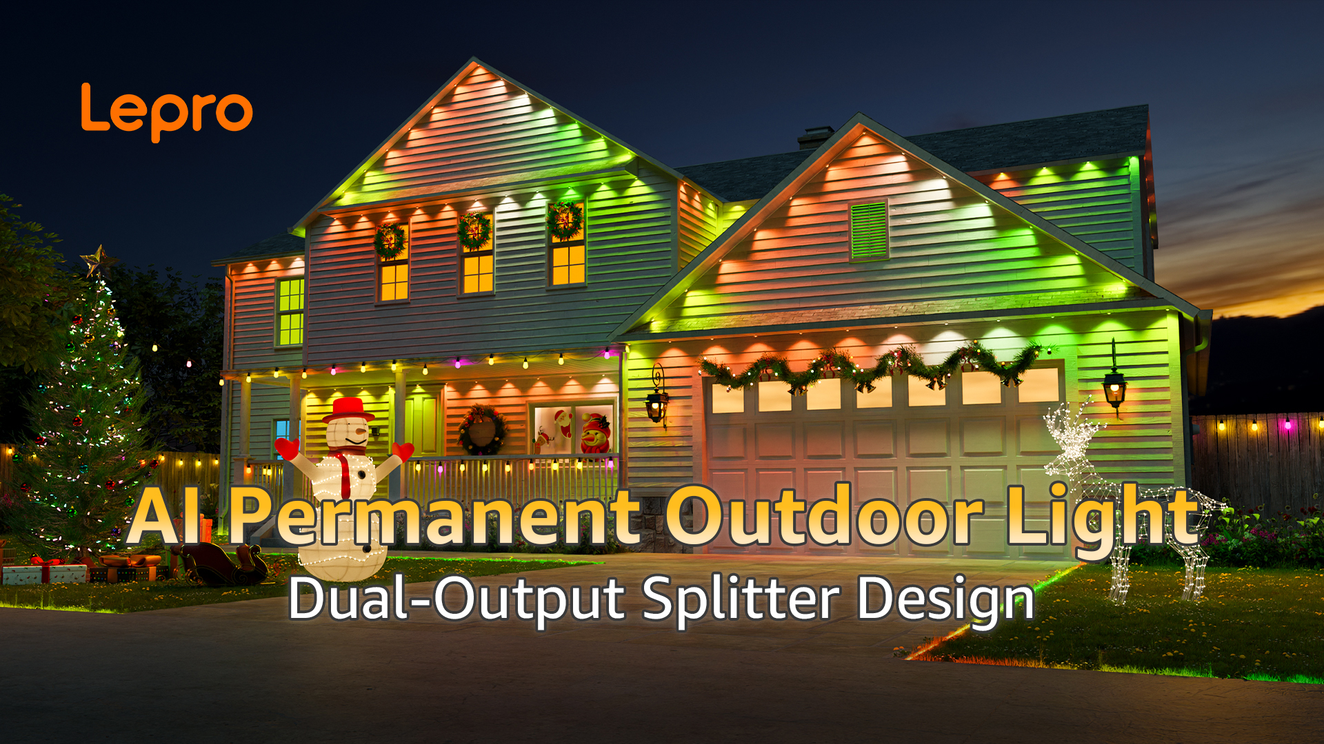 Lepro EE1 AI Permanent Outdoor Lights with Dual-Output, 300ft 180